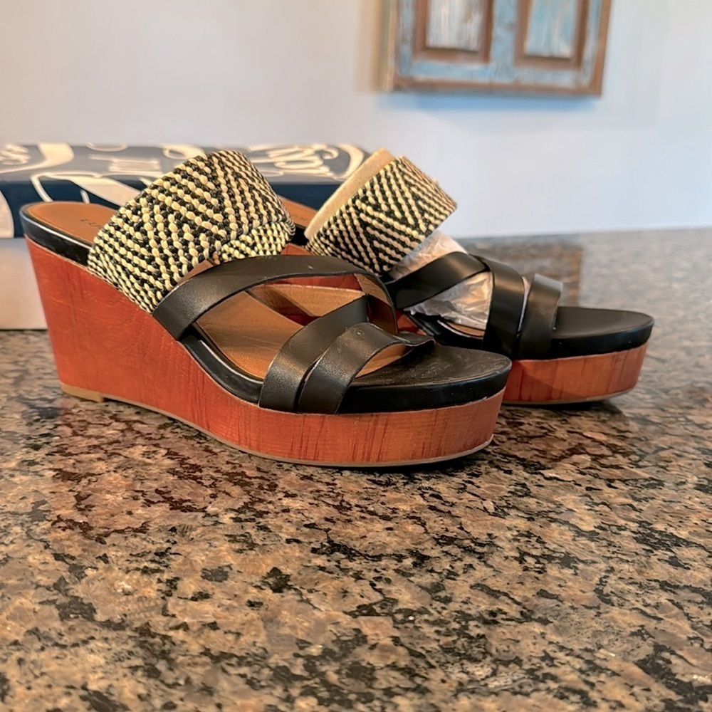 Lucky Brand Nyloh stretch belle woven wedge NIB 9